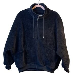 ZARA trf Collection Full Zip Black Fuzzy Cozy Sherpa Jacket